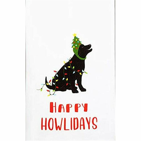 TARIFA 18 x 25 in. Happy Howlidays Dog Lover Lab Christmas Dish Towel, 4PK TA3685860